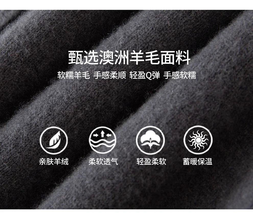 Double-Sided Cashmere Hooded Cardigan For Men Autumn And Winter Wearing Sweater Thickened Pure Wool Knitted Loose Zipper Coat