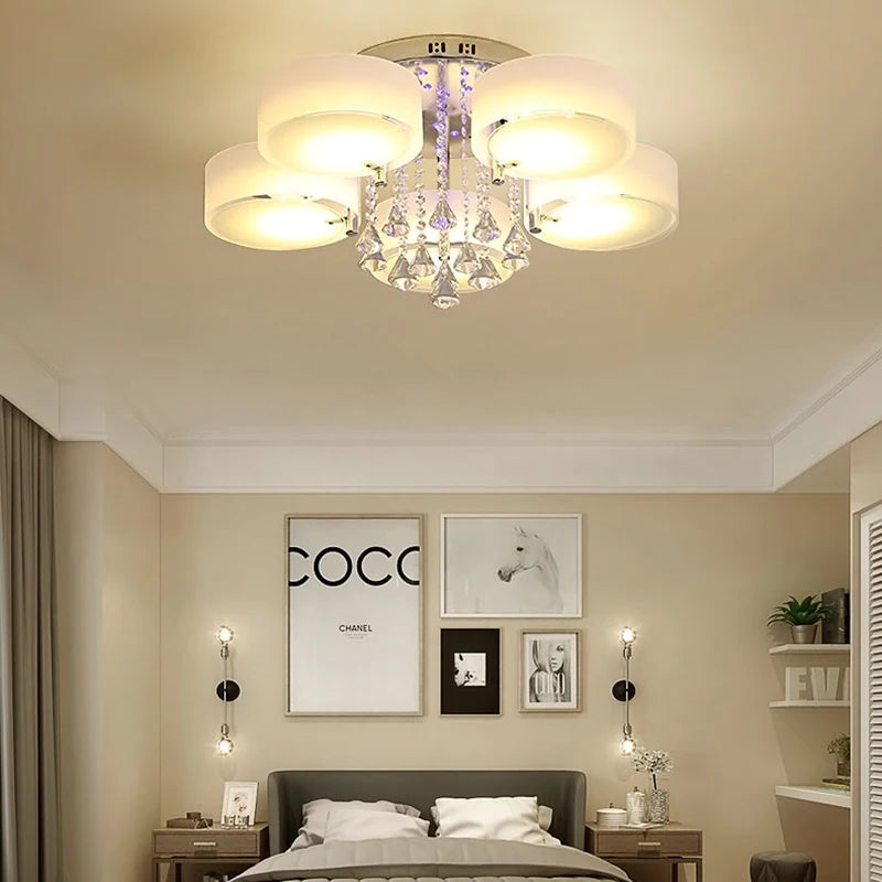 Voltsify LED Crystal Ceiling Light Chandelier Lamp, 5/7 Head