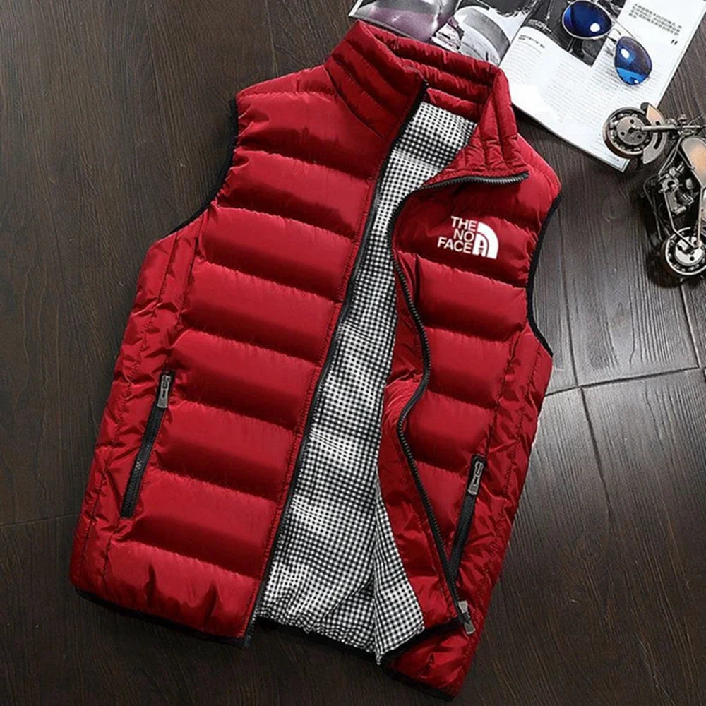 Autumn and winter zippered sleeveless jacket, warm vest coat, fashionable and versatile men's golf clothing