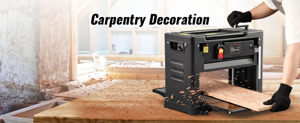 SucceBuy Thickness Planer 13inch Benchtop Planer with Two-Blade 15Amp 1800W Powerful Motor Low Noise for DIY Woodworking Planing