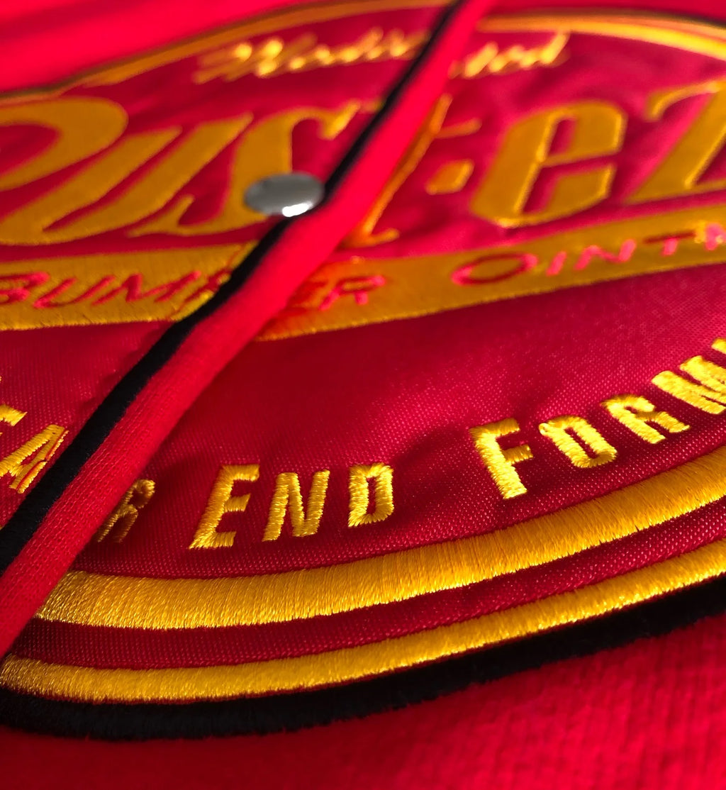 Y2K New American Fashion Letter Embroidery Oversized Red Spliced jacket Men Harajuku Casual Button Racing Baseball Uniform