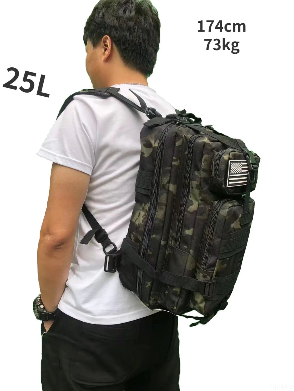 Durable Nylon 50L Waterproof Tactical Outdoor Backpack for Hiking Trekking Fishing Hunting Camping Travel