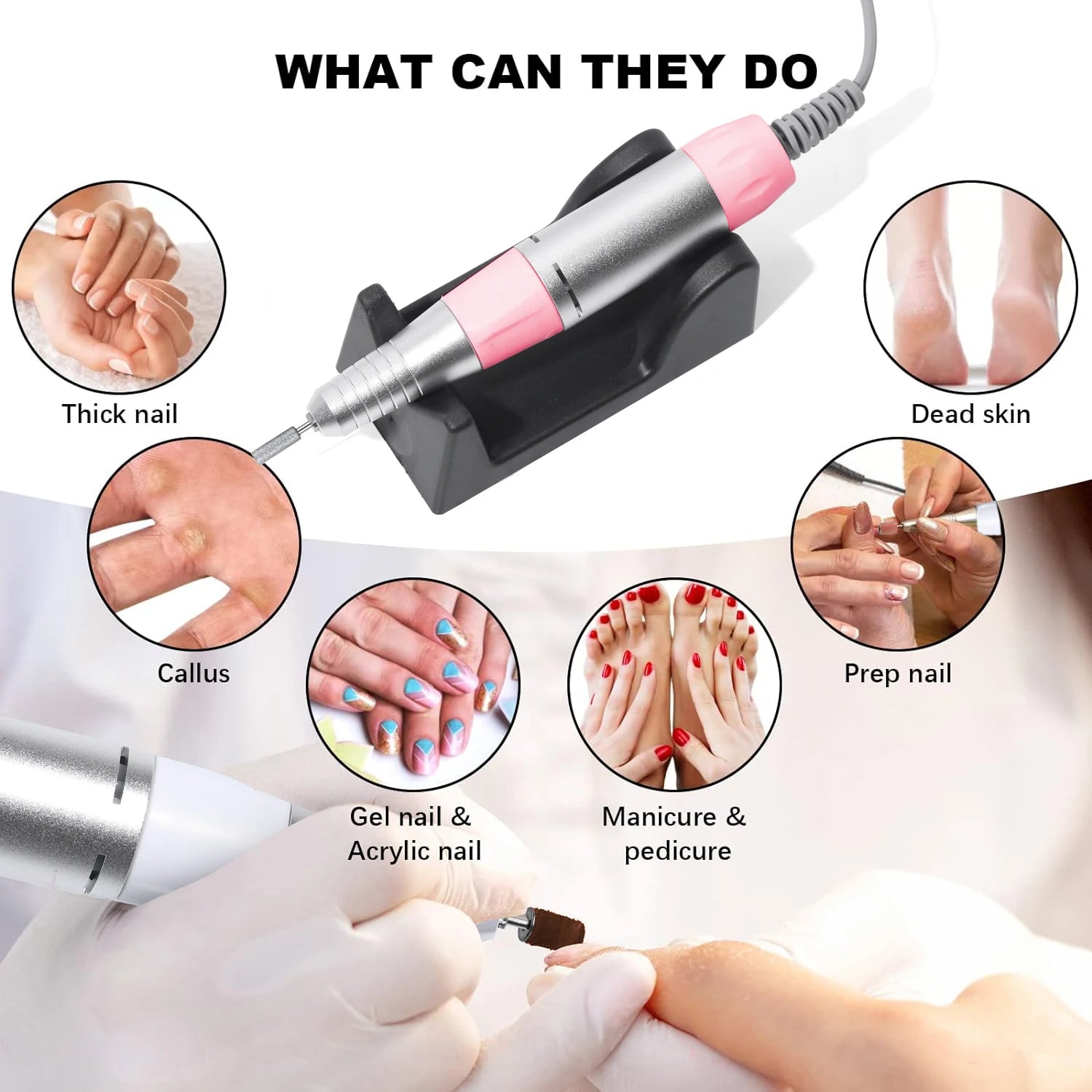 35000RPM Electric Nail Drill Machine Cutter Set Nail Gel Polisher Nail Tools Salon Equipment Strong Polishing Tool Nail File Kit