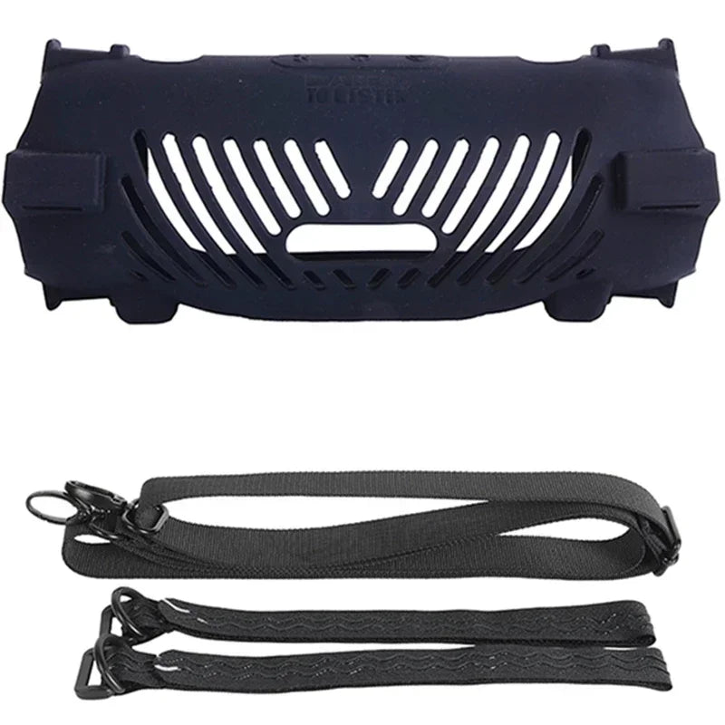 Newest Soft Silicone Case Cover Skin With Strap Carabiner for JBL Charge 6 Portable Waterproof Wireless Bluetooth Speaker