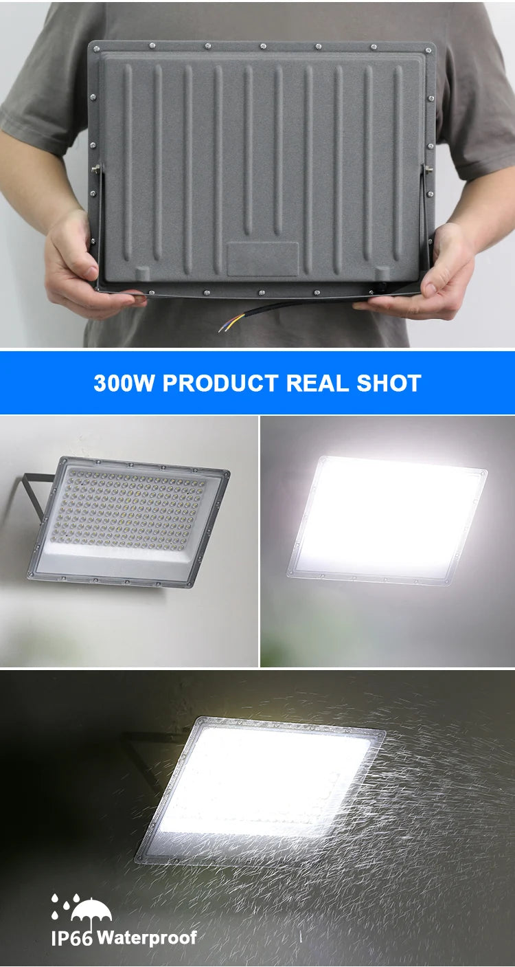 Led Floodlight Outdoor IP66 Waterproof 50W 100W 200W 300W 500W 220V Reflector LED Garden Lighting Street Lamp Wall Flood Lights