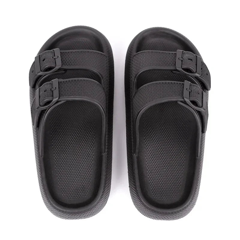 Women Summer Adjustable Sandals Bathroom Home Slippers Outdoor Beach Slides Cloud Casual Soft Flip Flops Non Slip Men Male House