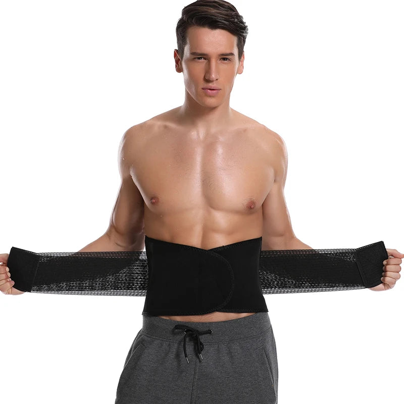 Men Body Shaper Waist Trainer Slimming Fitness Belt Weight Loss Fat Burning Sport Girdle Sweat Trimmer Workout Cincher Shapewear