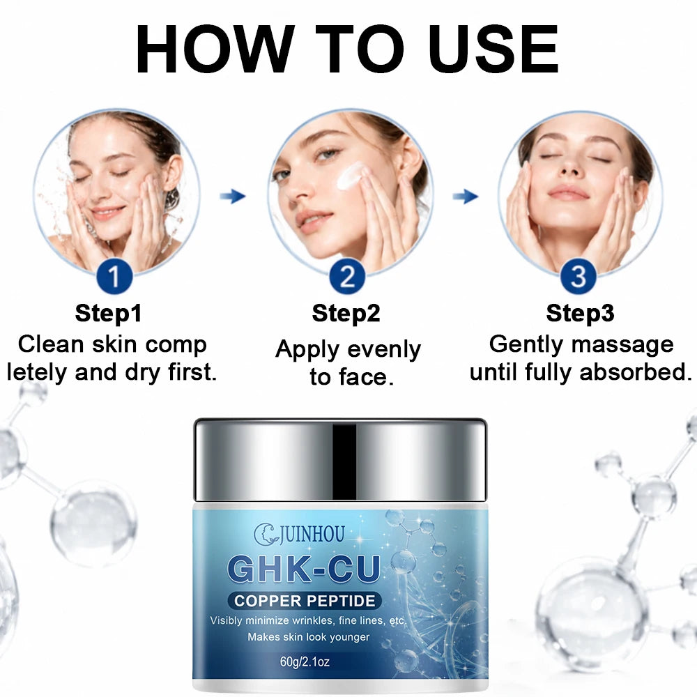 JUINHOU GHK‑CU Facial Cream Deeply Hydrates For All Skin Types Support Skin Elasticity Smooth Look Plump Skin Daily Face Skincar