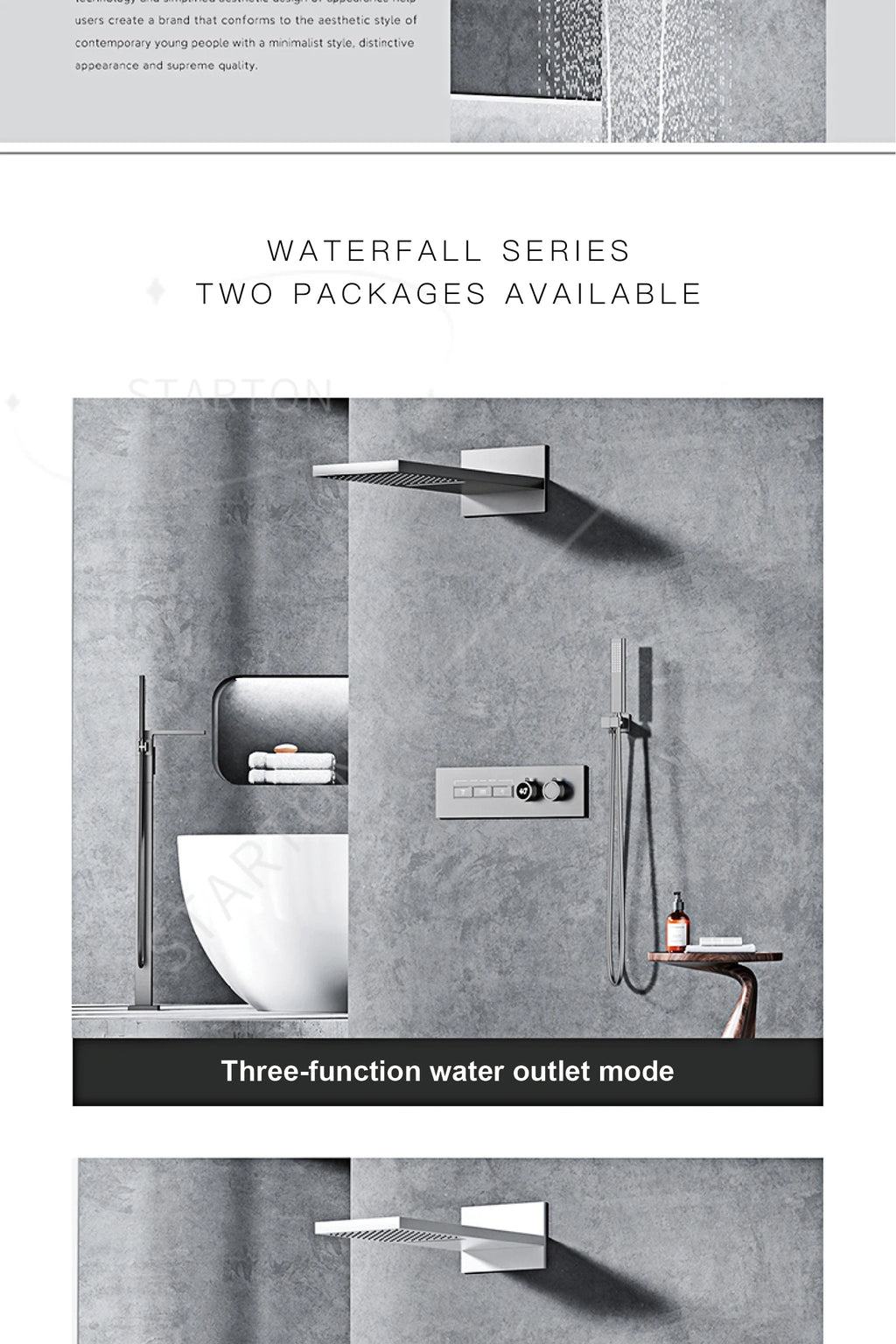 Luxury Black Brass Shower System, Wall Mounted Led Digital Display, Cold Hot Dual Control, Four Function Ceiling Shower Tap
