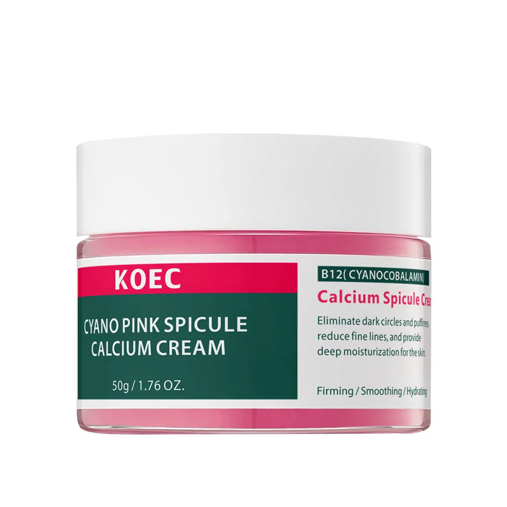 50g KOEC Pink Spicule Microneedling Calcium Eye Cream Firming Hydrating Eliminate Dark Circles Fine Lines Collagen Vitamin B12