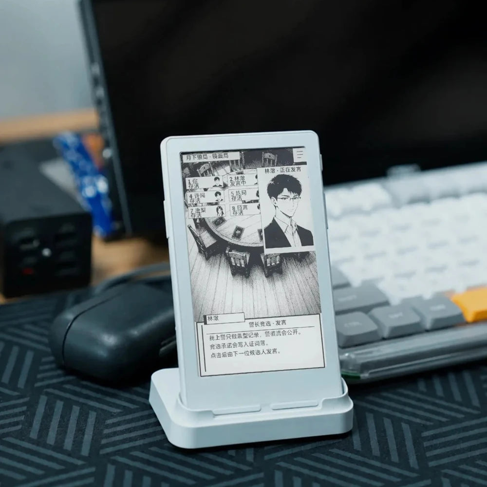 3in1 Charging Stand for XTEINK X3/X4 Pro E-Ink Reader, Desktop Cradle with 65 Degree Tilted Design, Storage Base for Tablet