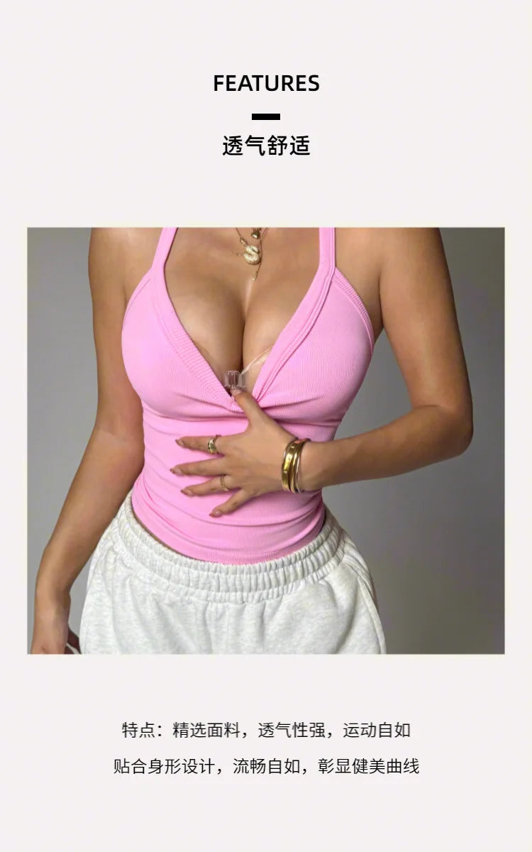 Yoga Bra Racerback Top Slim Fit Seamless Sports Underwear Sportswear Beautiful Back Vest Fitness Running Gym Woman Clothes