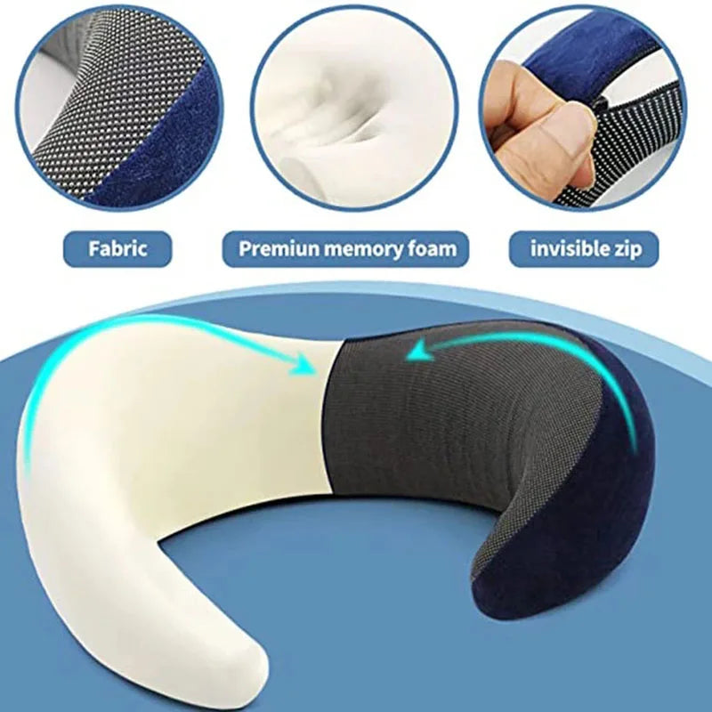 Portable U-shaped Pillow Memory Foam Snail Pillow Soft Noon Break Sleep Pillows Travel Neck Support Travel Neck Pillow