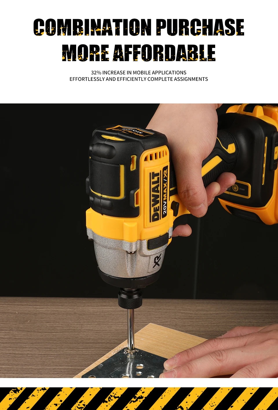 DeWalt 20V MAX XR Brushless 2-Tool Combo Kit DCF922 1/2" Impact Wrench DCF887 1/4" Impact Driver with Storage Bag