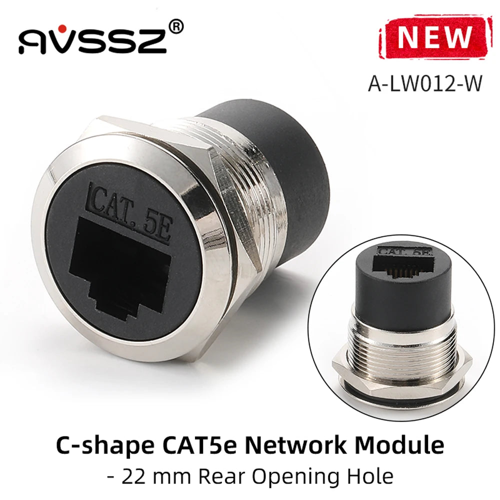 AVSSZ CAT6A CAT6 RJ45 Network Cable Connectors Metal Data Signal Adapter Computer Data Module Mounting Size 22m