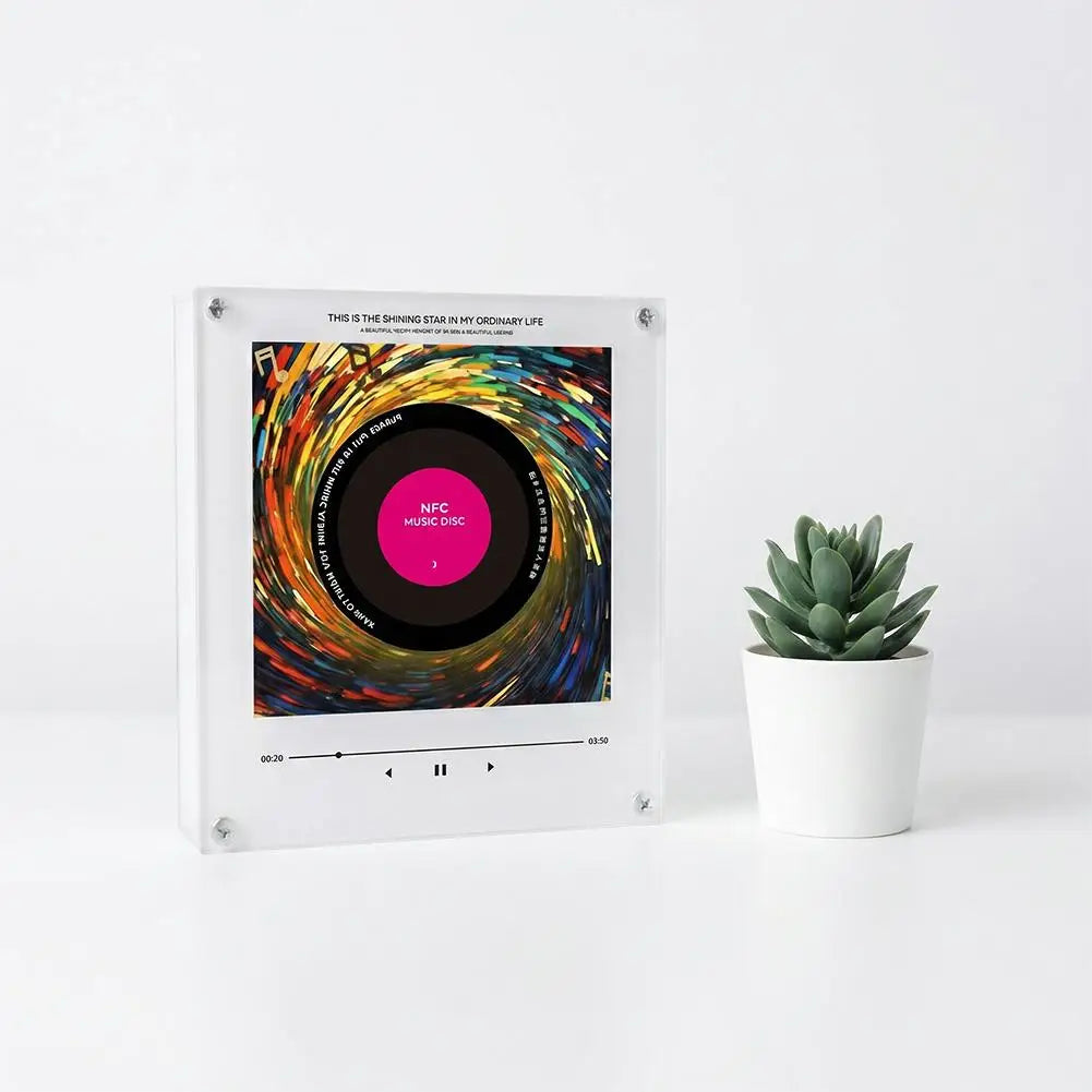 NFC Magnetic Patch Acrylic Song Player With Built-in Speaker - Customizable Artwork, No Phone Needed, Auto-Play