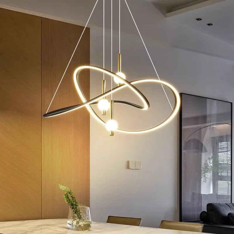 Modern Home Decor LED Pendant Light For Living Room Dining Room Indoor Lighting Dimmable With Remote Control