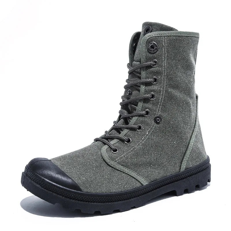 Men's Casual Boots Fashion High-top Canvas Shoes Classics Breathable Sneakers for Men Outdoor Non Slip Hiking Boots Botas Hombre