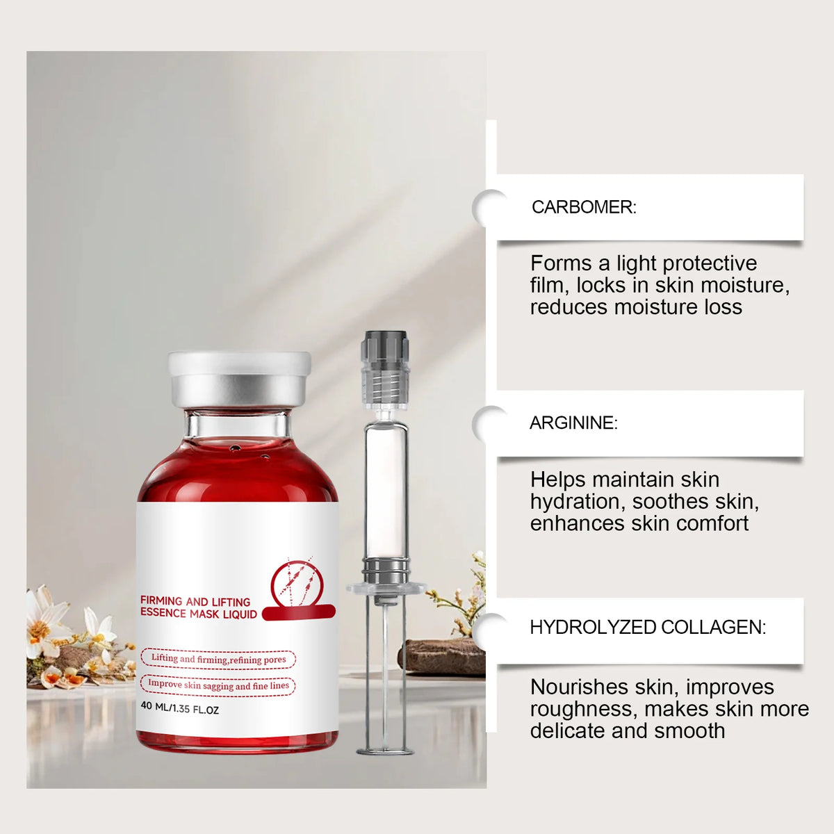 Firming Lifting Essence Mask Liquid Face Hydrating Serum Ampoule Mask Smoothing Brightening Deep Repair Facial Skin Barrier Care