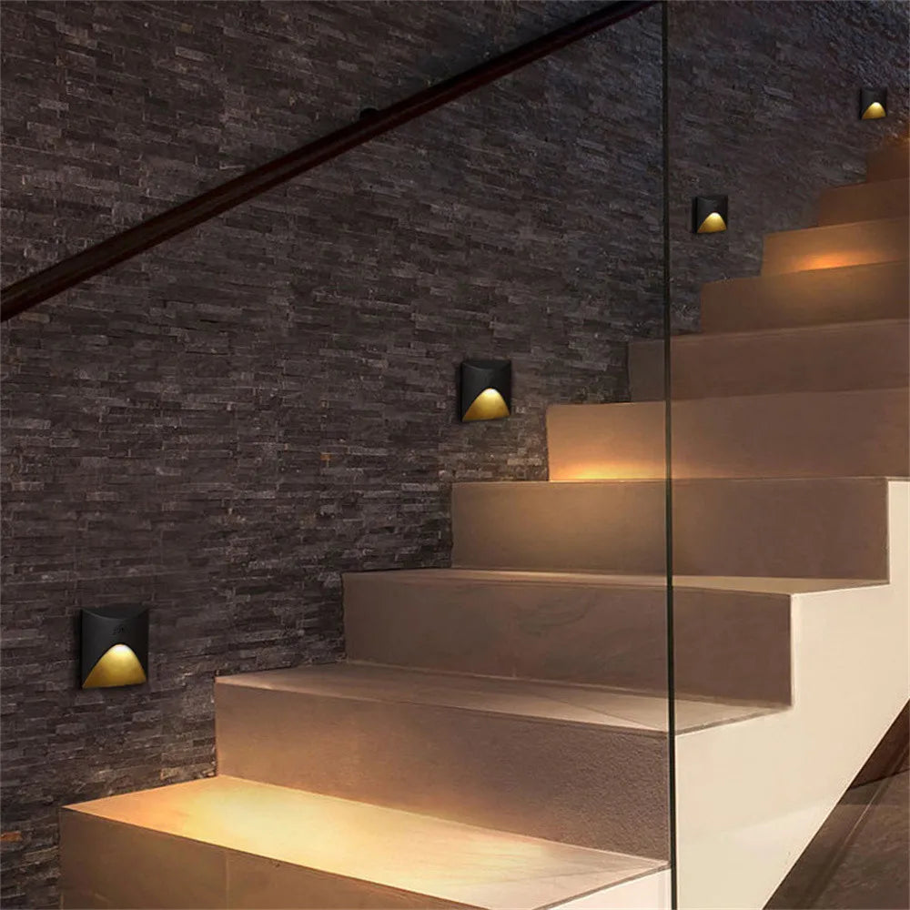 Outdoor Led Stair&Step Light 3W Waterproof Recessed Wall Corner Lamp For Home Landscape Pathway Stairway Garden Yard Footlight