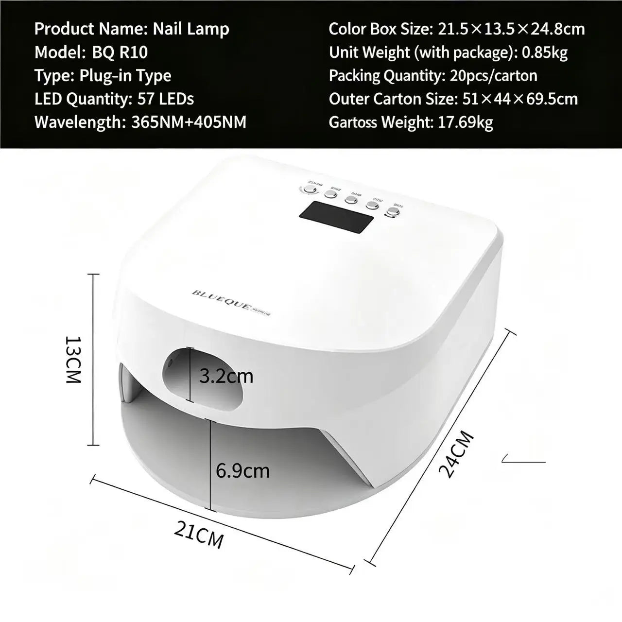 2 IN 1 LED Nail Lamp Smart Auto Sensor Gel Nail Dryer Dual Use Manicure Pedicure Fast Cur Light,Nail Dryer Auto Sensor Dual Lamp
