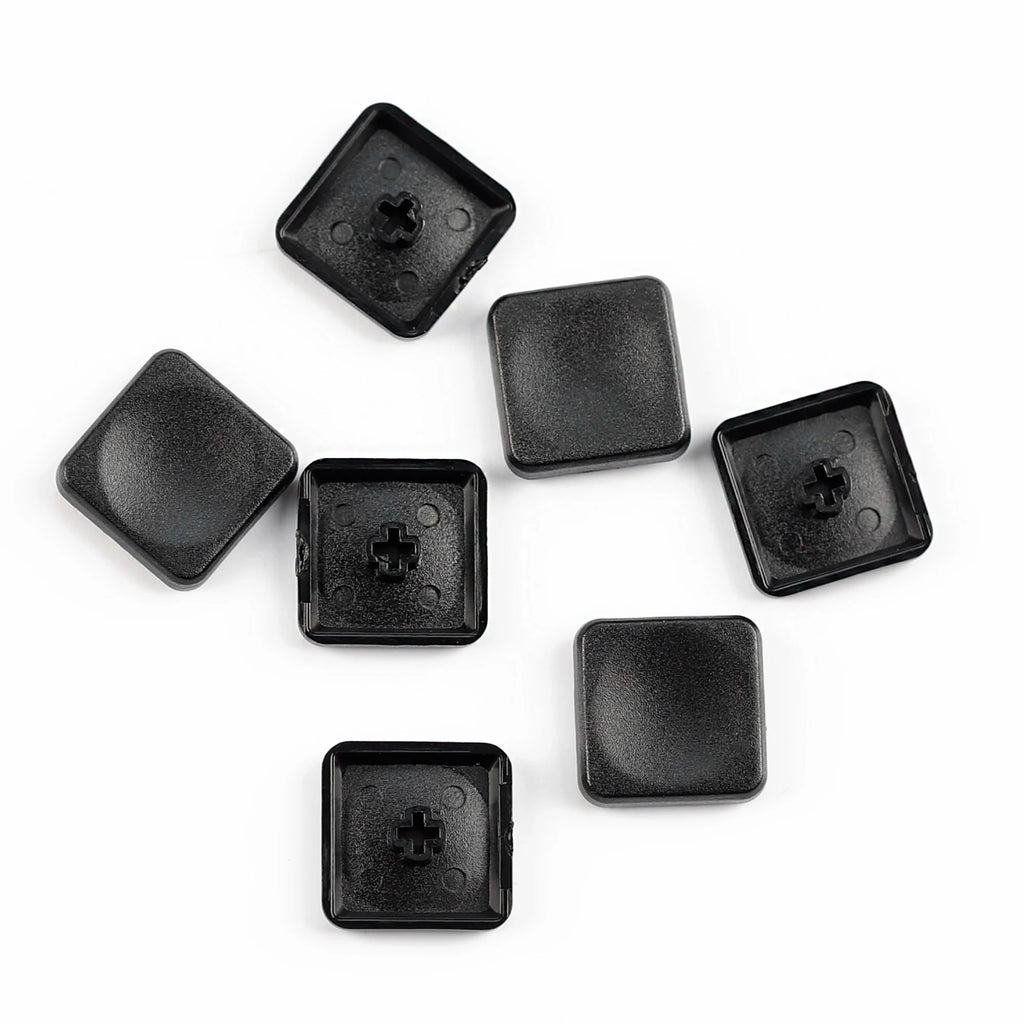 YMDK Square Round 1u Low Profile Blank Black White Keycaps PBT Material DIY for 1350 Switches Mechanical Keyboard