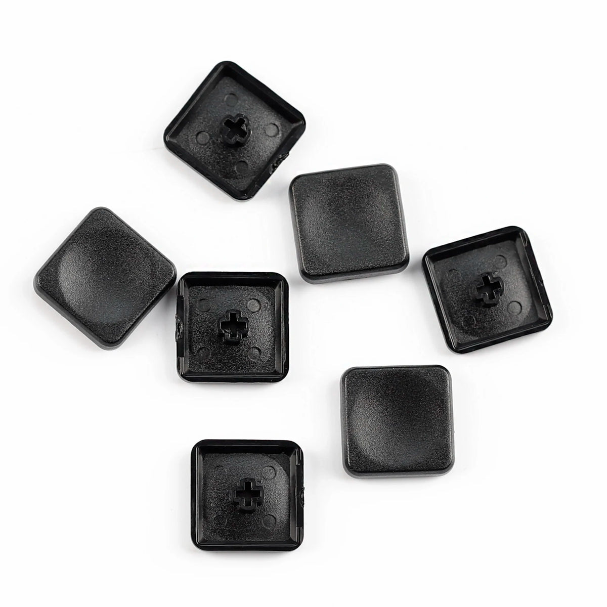 YMDK Square Round 1u Low Profile Blank Black White Keycaps PBT Material DIY for 1350 Switches Mechanical Keyboard