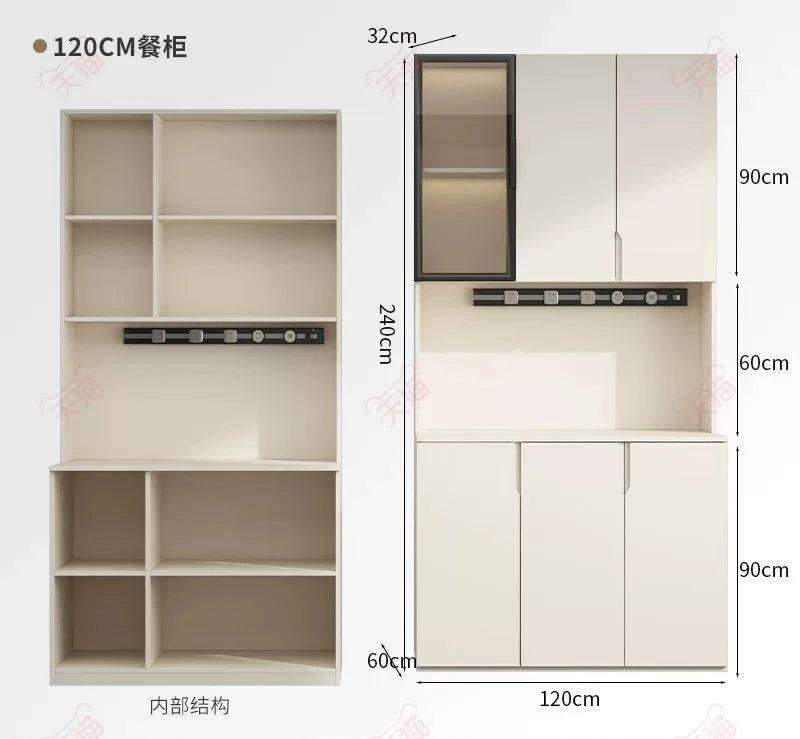 LTT Simple Modern Side Cabinet Embedded Refrigerator Cabinet Kitchen Living Room Locker