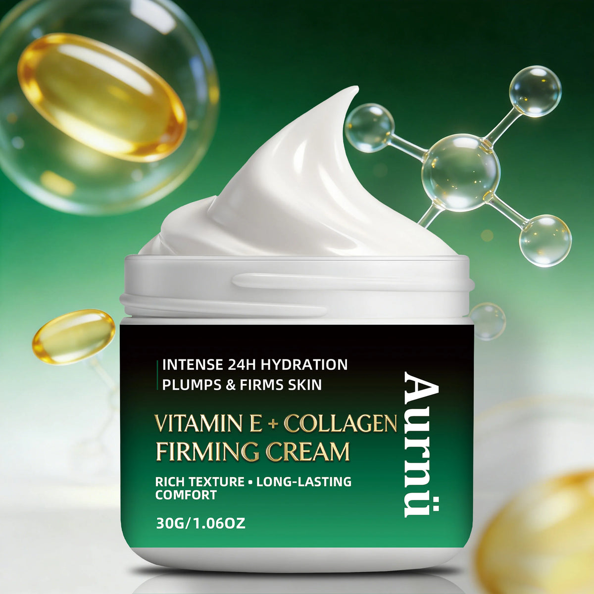 Aurnü VITAMIN E COLLAGEN FIRMING CREAM, Hydrating & tightening formula, long-lasting moisture,  Perfect for morning and evening