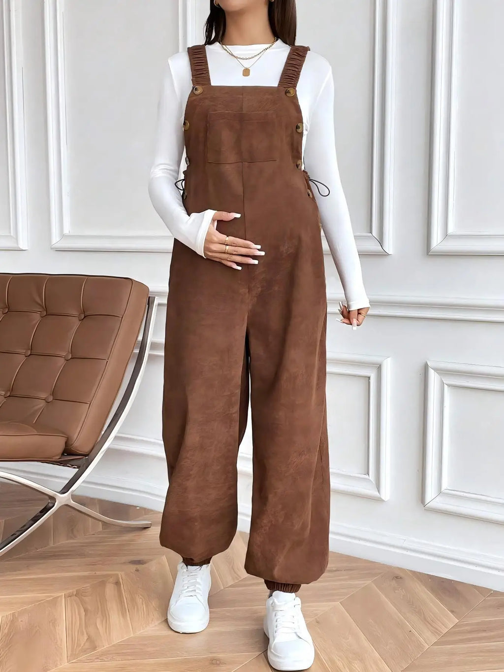 Maternity Corduroy Bib Overalls Pants For Pregnant Women Clothes Pregnancy Adjustable Waist Jumpsuits Suspenders Trousers Pants
