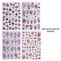 4pcs Autumn Winter Nail Art Stickers 3D Brown Maple Leaf Coffee Pattern Nail Decal Adhesive Slider Manicure Decorations Supplies