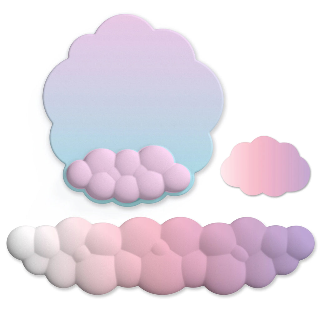 Cloud Gradient Gaming Keyboard Pad Wrist Pad Cloud Wrist Pad Mouse Pad Ergonomic Laika Foam Memory Non-Slip Support Office