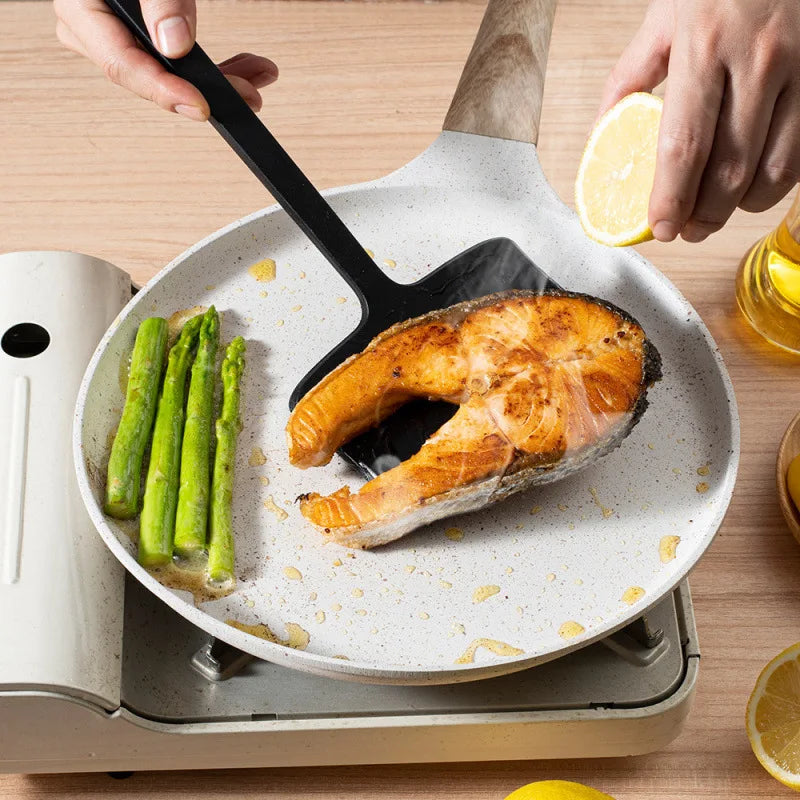 Food Grade Silicone Spatula Non-Stick Pan Safe Heat Resistant Wide Head Cooking Turner Scraper for Baking Frying Kitchen Utensil