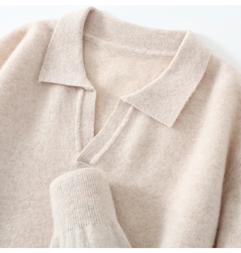 Autumn/Winter Men's 100% Pure Cashmere Pullover Business Casual Solid Knitted Sweater Loose Collar Tops Thick Warm Base Jumper
