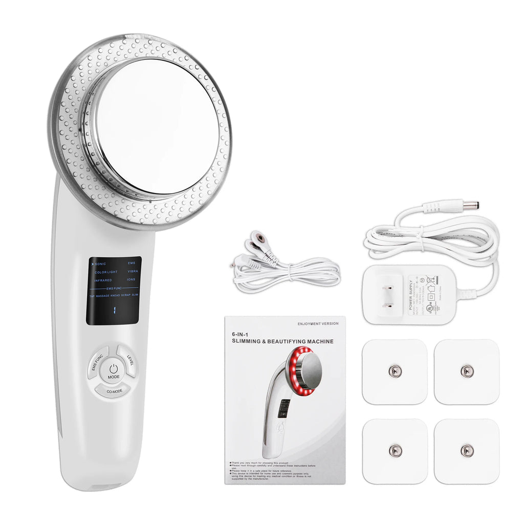 6 IN 1 Body Shape Massager EMS ultrasonic Slimming Gel Cream Infrared 1Mhz Ultrasound Cavitation Fat Burner Bar Weight Loss Tool