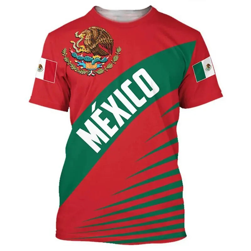 Mexico T-Shirts Mexican Flag 3D Print Streetwear Men Women Casual Fashion Oversized Short Sleeve T Shirt Male Tees Tops Clothing