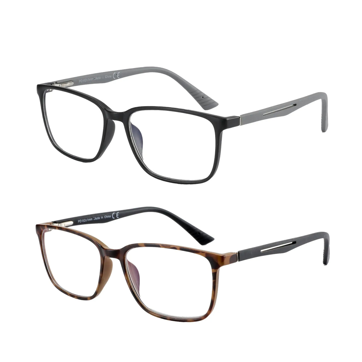 ZENOTTIC Fashion Blue Light Reading Glasses for Men，Sport Square Frame Readers, Anti Glare Computer Glasses