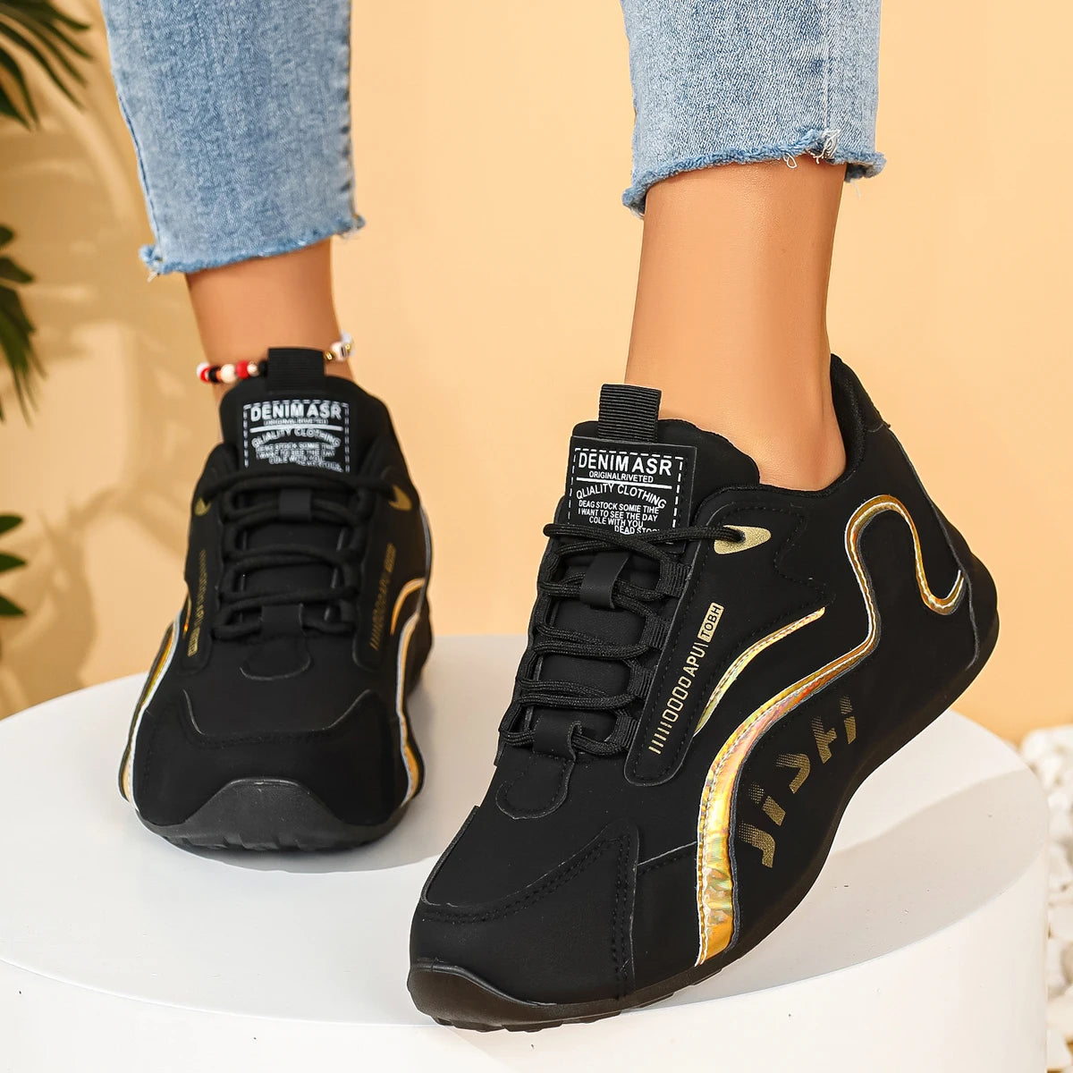 1 Pair of Women's Shoes with Inner Height Adjustment, Suitable for All Seasons, Breathable and Comfortable, Plus Sizes, Sporty C