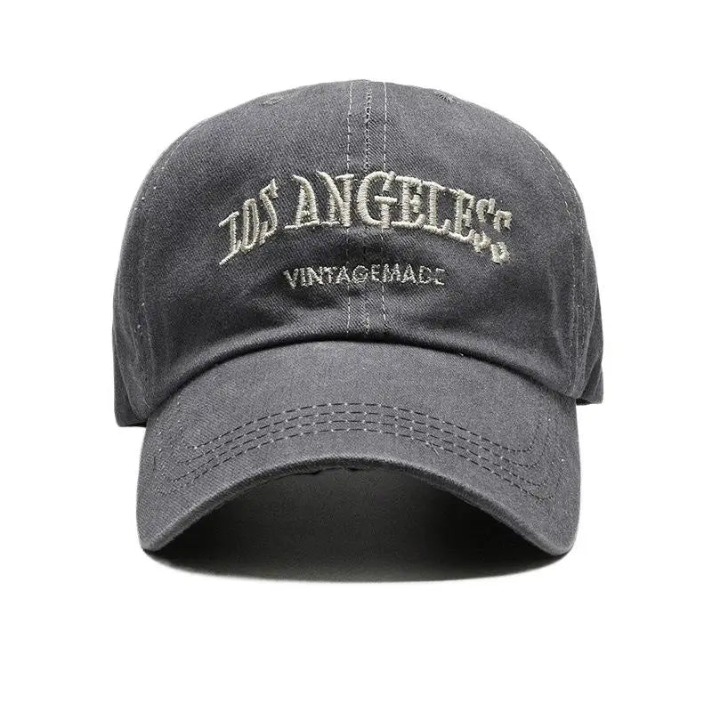 Retro Baseball Cap For Women Summer Washed Denim Letter Sun Hat Wide Brim Fashionable Duckbill Cap