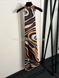 2026 Fashion Design Women's Brown Dresses with Letter Signature Logo Classic Brand Lady Skirts Beachwear Swimwear