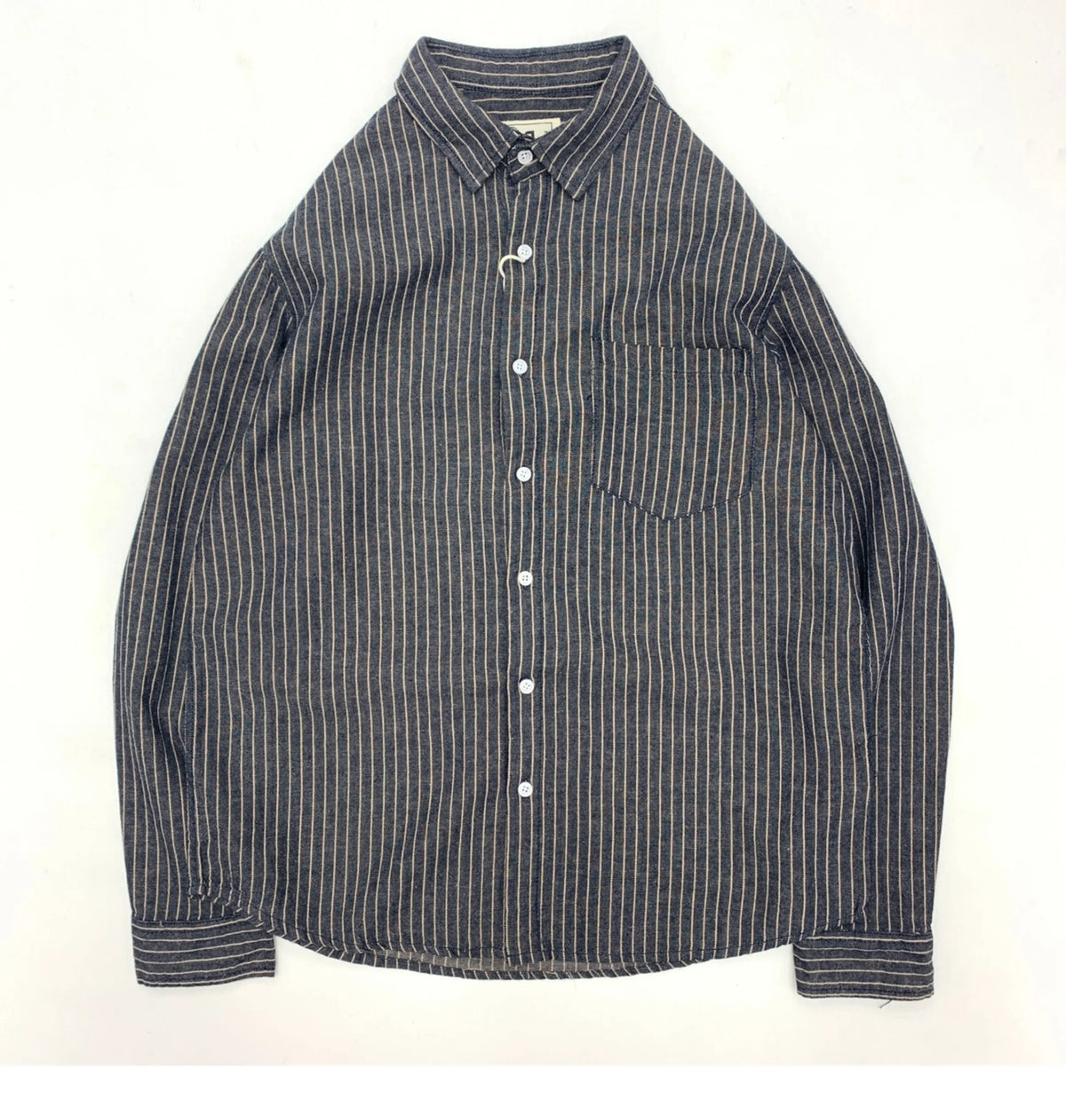 55% Linen 45% Cotton Vintage Striped Shirts for Men American Casual Retro Loose Blouses 2024 Spring Autumn Long Sleeve Male Tops