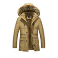Solid Parkas Male Coat Large Size Clothing Parka Outdoor Men's Winter Jacket Plus Velvet Thick Warm Multi Pocket Jackets