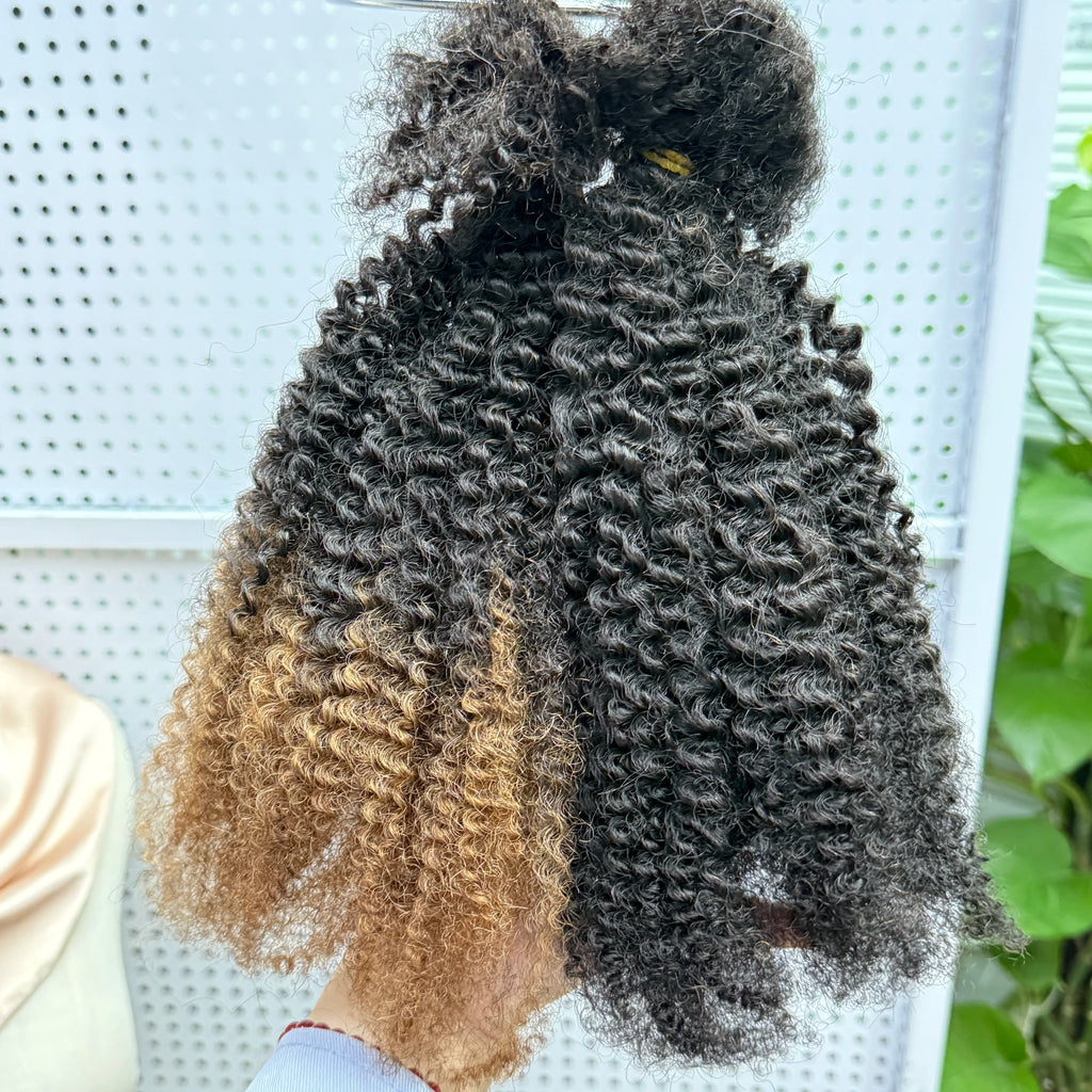 Mini Twist 4C Afro Kinky Curly Hair Bulk No Weft Crochet Human Hair Colored Bundles for Mini Braid Dreadlock Extension