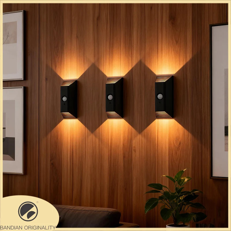Led Night Light Sunset Lamp Wireless Wall Lamp with Motion Sensor Magnetic Rechargeable for Stair Cabinet Hallway Room Decor