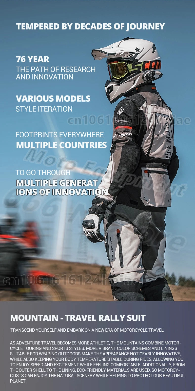 Waterproof Motorcycle Jacket and Pants Suit with CE Level Fall Protection Motocross Riding Gear for All Weather Conditions