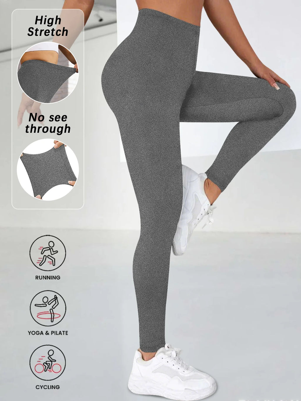Women's Super Soft Leggings High Elasticity No See Through Workout Yoga Running Athletic Leggings