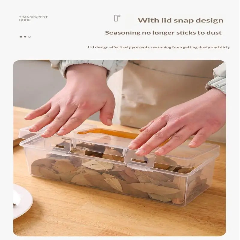 ✔Professional Tool Organizer Set,Transparent Parts Storage With Dividers-Portable Case For Kitchen Condiment Storage