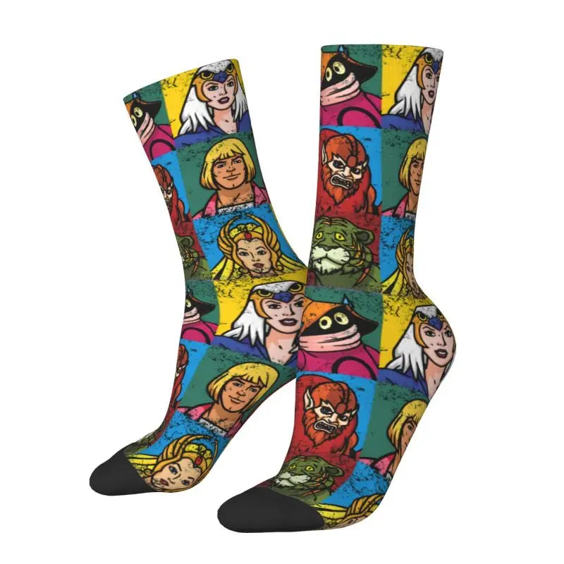 Masters Of The Universe Men Women Crew Socks Cool He Man Skeletor Heman 80s Cartoon Spring Summer Autumn Winter Dress Socks