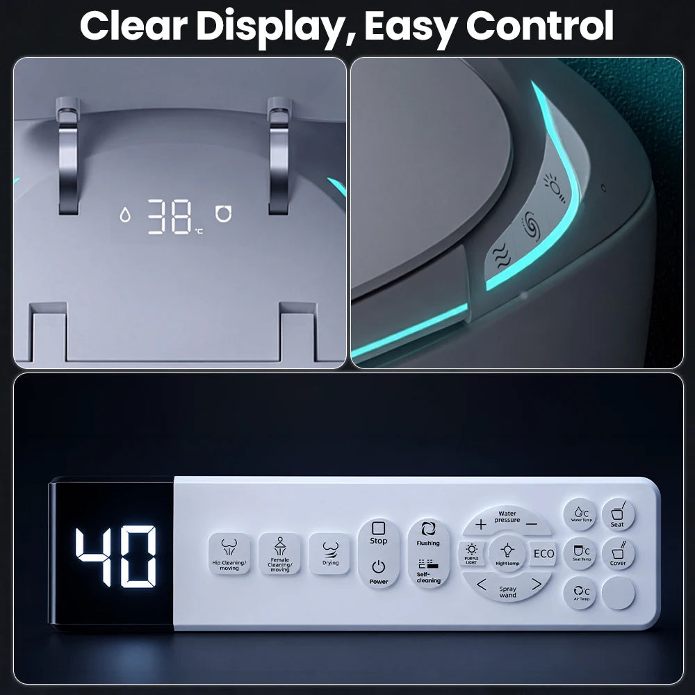 Sanyipace Smart Toilet and Bidet 110V 1000g MaP Auto Flushing Build in Tank Instant Hot Water Warm Dryer Elongated Toilet with ADA Comfort Height Toilet