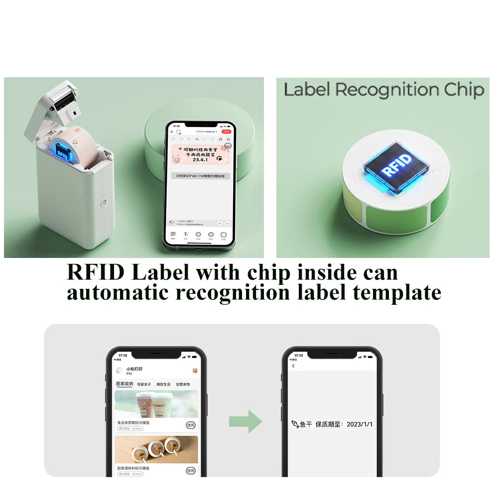 Niimbot D101 Thermal Label Printer Wireless Pocket Barcode Maker Inkless 10-25mm Width Mobile Sticker Printer for Office Home